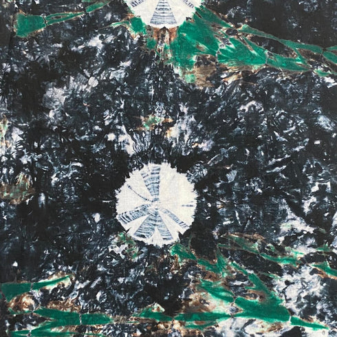 2.9 Metre Premium Tie Dye Cotton – 36” Wide - (Black & Green)