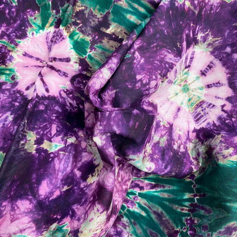 2.9 Metre Premium Tie Dye Cotton – 36” Wide - (Purple & Green)