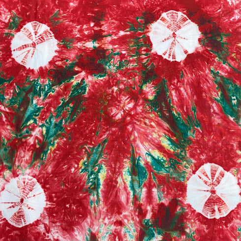 2.9 Metre Premium Tie Dye Cotton – 36” Wide - (Red & Green)