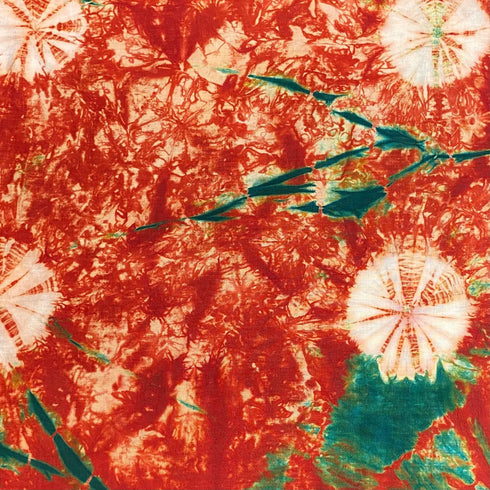 2.9 Metre Premium Tie Dye Cotton – 36” Wide - (Red & Green)