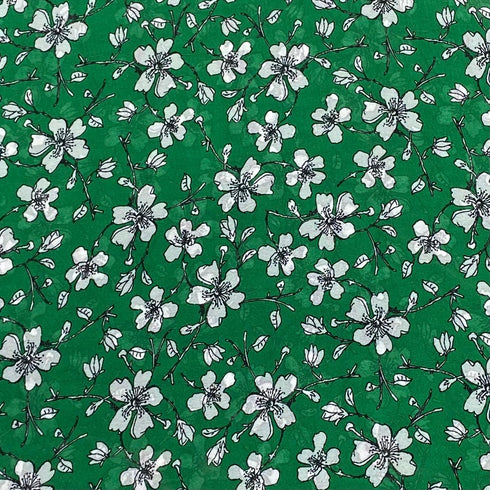 3 Metre Dressmaking Printed Crepe 55" wide (Green)