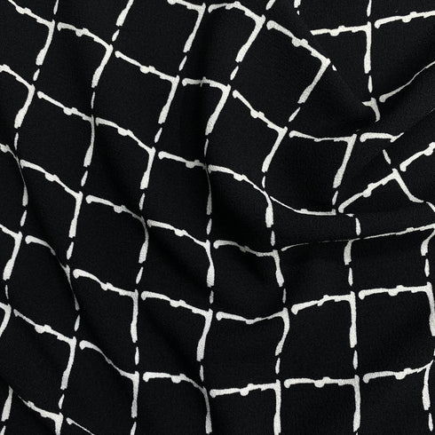 3 Metre Dressmaking Printed Crepe 55" wide (Square)