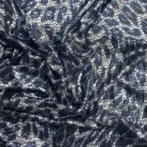 3 Metre Luxurious Metallic Snake Jersey - 55"- (Silver)