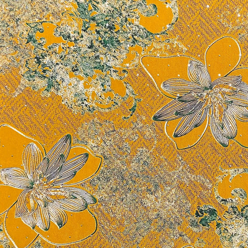 3 Metres Luxury Diamante Printed Winter Viscose- 55'' - (Sunny)