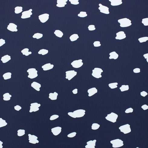 3 Metres Luxury Soft Ponte Scuba - 55" Wide (Spots Navy)