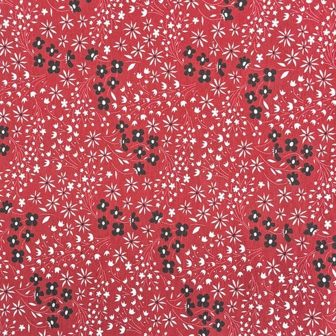 3 Metres Premium Cotton Jersey- 55'' Wide -(Red Floral)