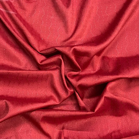 3 Metres Premium Dressmaking Stripe Rayon 45" Wide (Red)