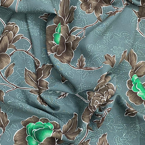 3 Metres, Printed Summer Dressmaking Viscose Fabric - 55" Wide (Apple)