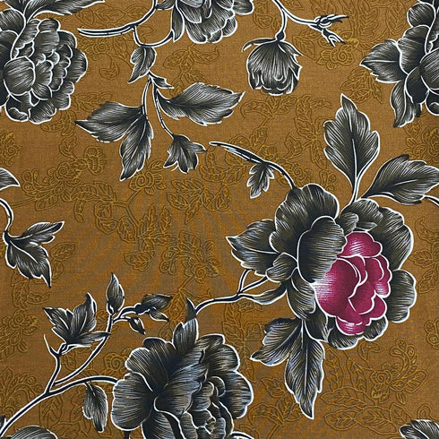 3 Metres, Printed Summer Dressmaking Viscose Fabric - 55" Wide (Grape)