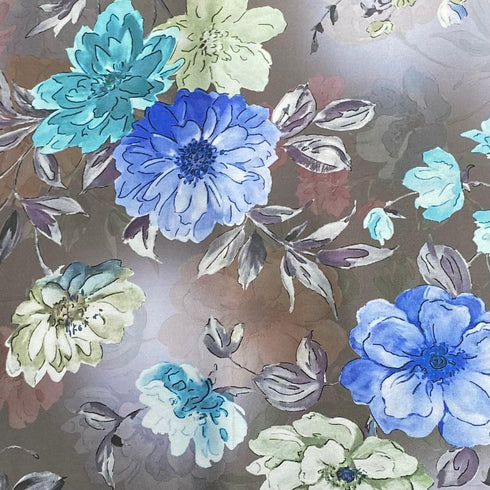 3 Metres Silky-Smooth Printed Satin- 45" Wide (Blossom)