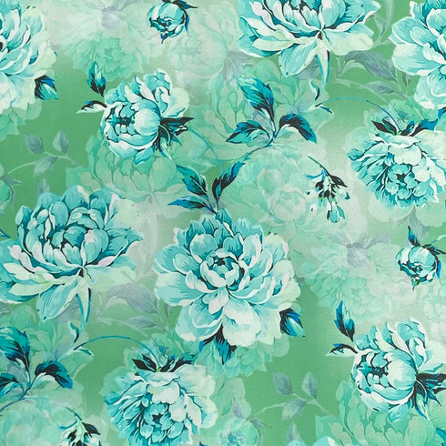 3 Metres Silky-Smooth Printed Satin- 45" Wide (River Flow)