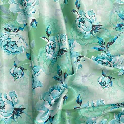 3 Metres Silky-Smooth Printed Satin- 45" Wide (River Flow)