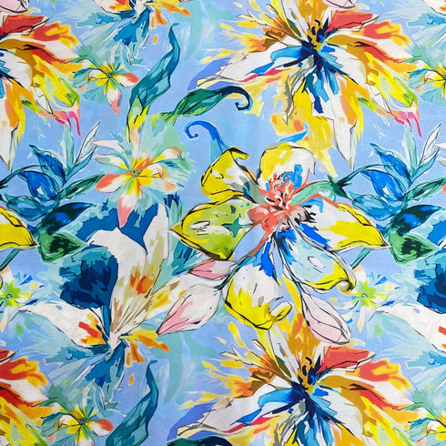 3 Metres Silky-Smooth Printed Satin- 45" Wide (Sky Garden)