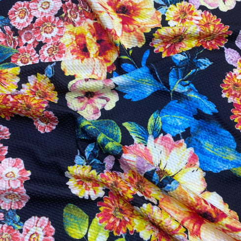 3 Meters Waffle Printed Scuba Jersey - 55" Wide - Garden