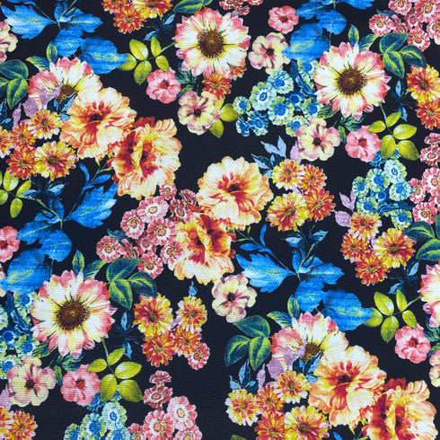 3 Meters Waffle Printed Scuba Jersey - 55" Wide - Garden