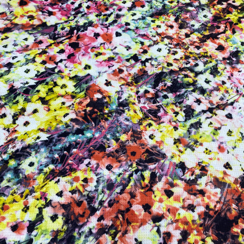 3 Meters Waffle Printed Scuba Jersey - 55" Wide - Floral