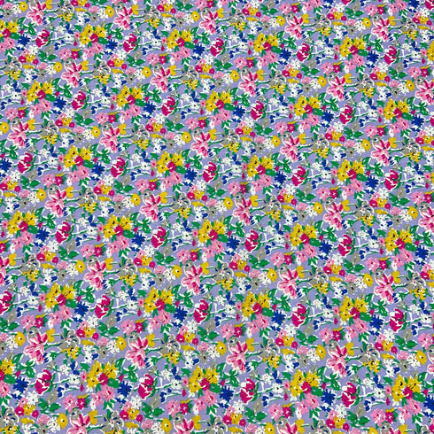 Per Metre Luxury Dressmaking 100% Cotton Lawn- 60" (Lilac Floral)