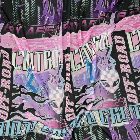 3 Metres Super Soft Printed Mesh Jersey 55" Wide (RACE)