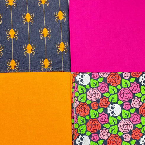 4 Piece Fat Quarter Bundle- 100% Cotton (Halloween Scare)