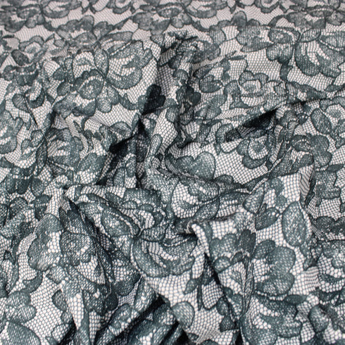 3 Metres Light Weight Floral Textured Jersey - 55" Wide - Bottle Green