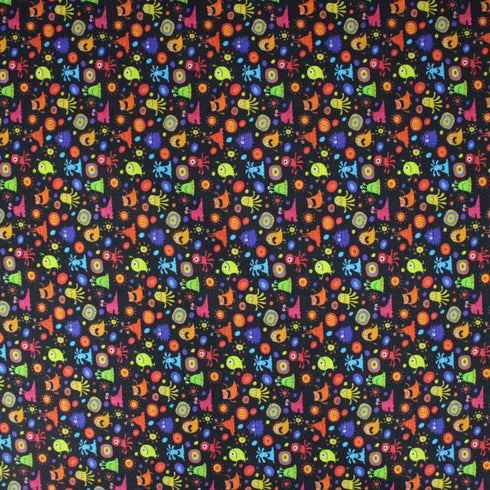 Per Metre Digital Print 100% Cotton- 44" Wide- Monsters