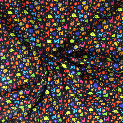 Per Metre Digital Print 100% Cotton- 44" Wide- Monsters