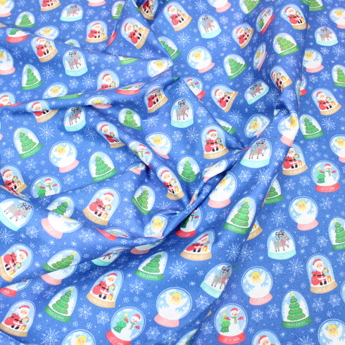 Sold Per Metre, Premium Quality Printed Digital Cotton, 'Santa' - 45" Wide