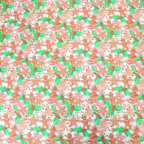 Sold Per Metre, Premium Quality Printed Digital Cotton, 'Gingerbread' - 45" Wide