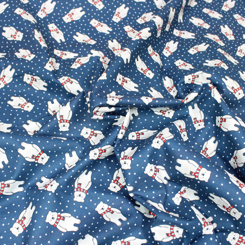 Sold Per Metre, Premium Quality Printed Digital Cotton, 'Snowman' - 45" Wide