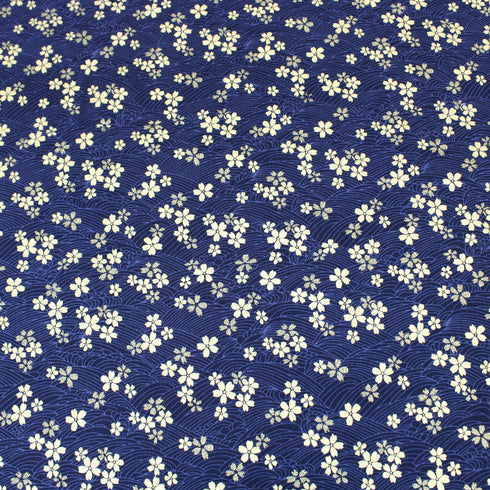 Premium Gold Foil 100% Cotton - 55" Wide - NAVY