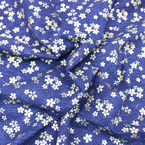 Premium Gold Foil 100% Cotton - 55" Wide - NAVY