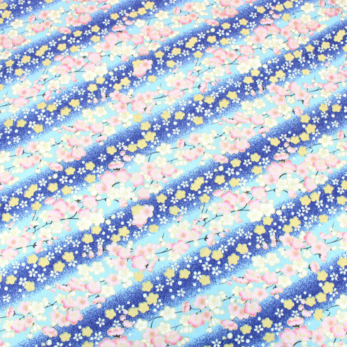 Premium Gold Foil 100% Cotton - 55" Wide - BLUE & PINK