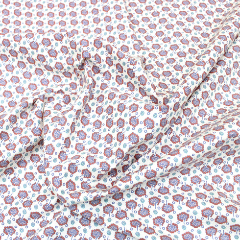3 Metres Floral Cotton Poplin - 63" Wide - CREAM