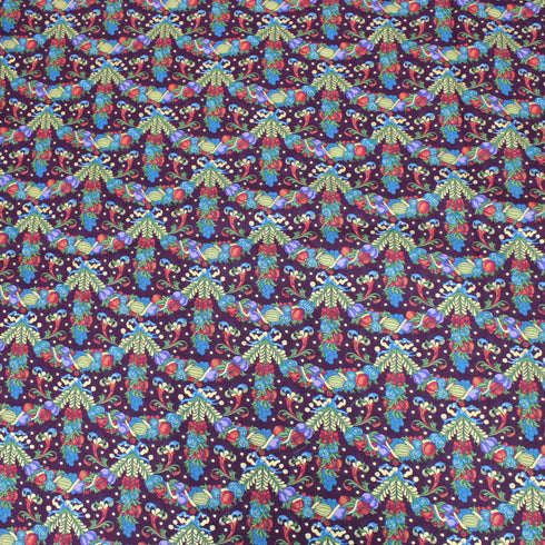 3 Metres Gold Foil Cotton Lawn, ' Purple ' - 58" Wide