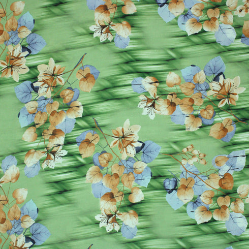 3 Metre, Heavyweight Printed Satin,- 55" Wide- Green