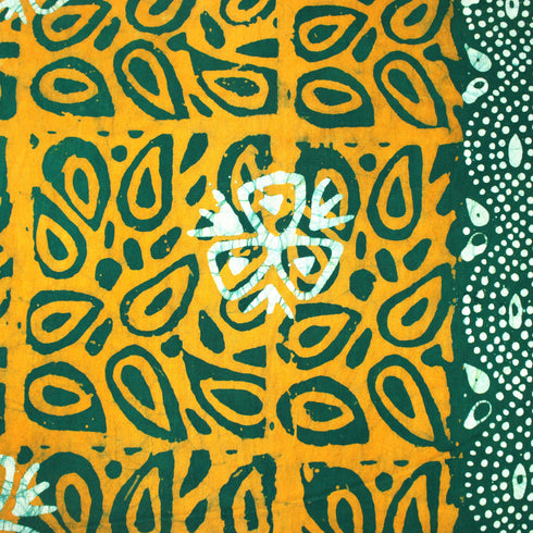 2.9 Metres Premium Quality 100% Cotton Batik - 45" Wide - Yellow & Green
