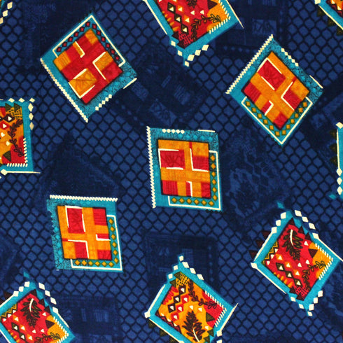 3 Metres, Dressmaking Gold Foil Viscose, - 55" Wide - Blue