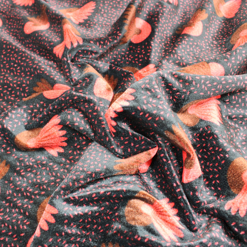 3 Metres Luxury Soft Spandex Velvet - 55" Wide - Brown & Wine