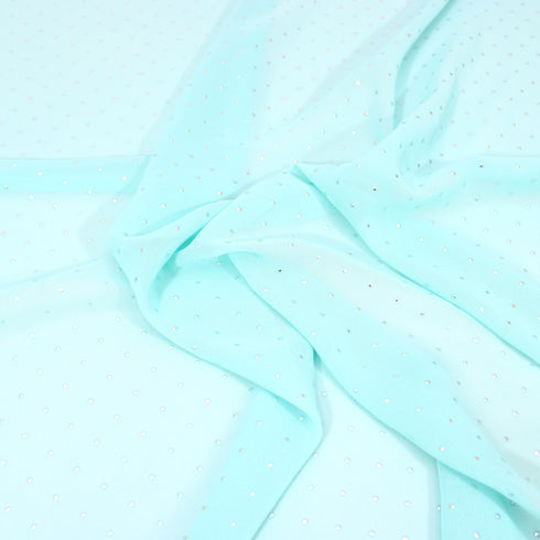 Per Metre Sequin Embroidered Organza - 45" Wide Mint