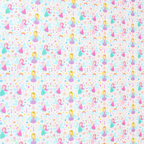 Sold Per Metre, Premium Quality Printed Digital Cotton, 'Blushing Fairy' - 45" Wide