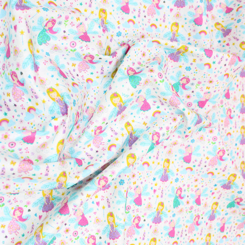 Sold Per Metre, Premium Quality Printed Digital Cotton, 'Blushing Fairy' - 45" Wide