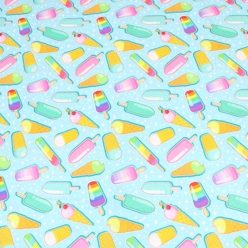 Sold Per Metre, Premium Quality Printed Digital Cotton, 'Popsicle' - 45" Wide