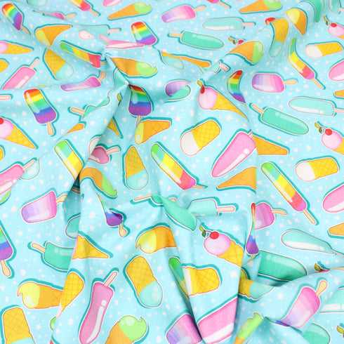 Sold Per Metre, Premium Quality Printed Digital Cotton, 'Popsicle' - 45" Wide