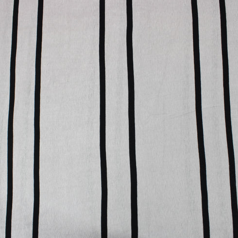 3 Metres Premium Quality Stripped Jersey - 55" Wide - Grey & Black