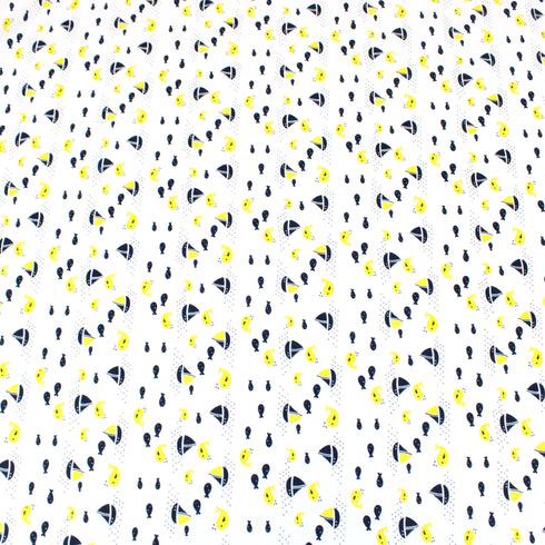 3 Metres Fish Cotton Sateen - 44" Wide - White