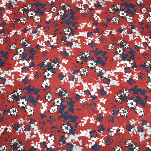 3 Metres Premium Printed Luxury Velvet - 55" Wide - Red