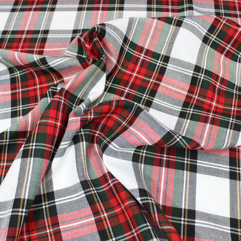 Per Metre, Polycotton Viscose Tartan, 'Beaut' - 55" Wide