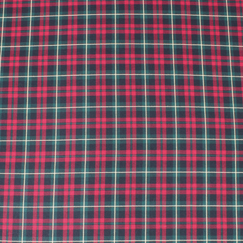 Per Metre, Polycotton Viscose Tartan, 'Scottish' - 55" Wide
