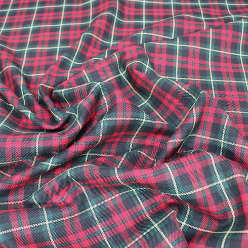 Per Metre, Polycotton Viscose Tartan, 'Scottish' - 55" Wide