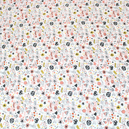 3 Metres 100% Premium Printed Cotton - 60" Wide - White